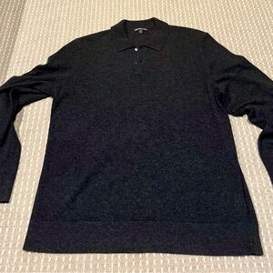 James Perse Charcoal 100% Cashmere Button-Up Sweater Size 3